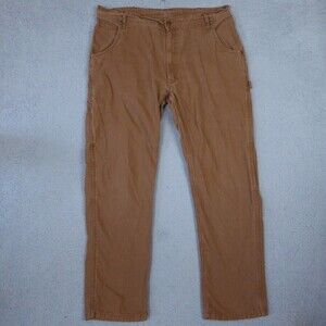 Key Pants Mens 38x34 Brown Dungarees Duck Heavyweight Cotton Carpenter Trucker